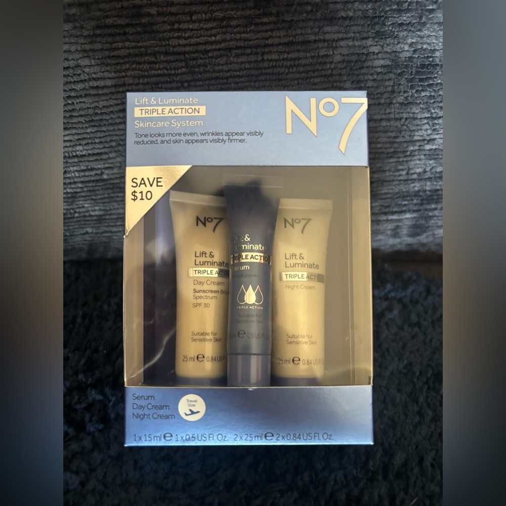 No7 Lift & Luminate Triple Action Serum Set ALL 3 creams - NEW never opened